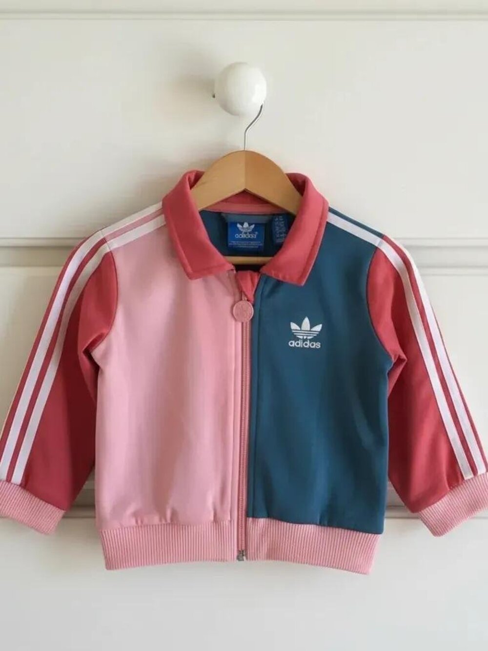 Adidas Colourblock 3-Stripe Trefoil Track Jacket 9 Months